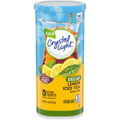 Crystal Light Lemon iced tea packets ready to flavor water with zero sugar.