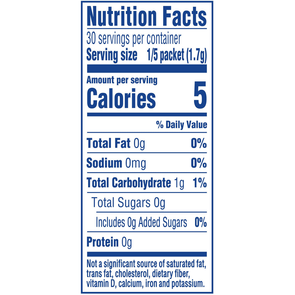 Crystal Light Lemon label closeup highlights natural flavor and caffeine-free formula.