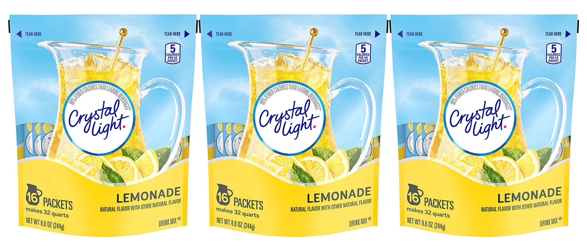 Crystal Light Lemonade Drink Mix bottle ready to mix for a quick refresh