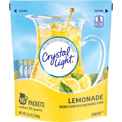 Dissolving Crystal Light packet delivers bright lemonade flavor quickly