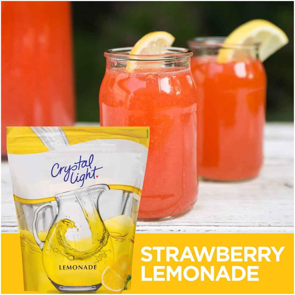 Crystal Light drink mix in a glass offers a refreshing cold treat