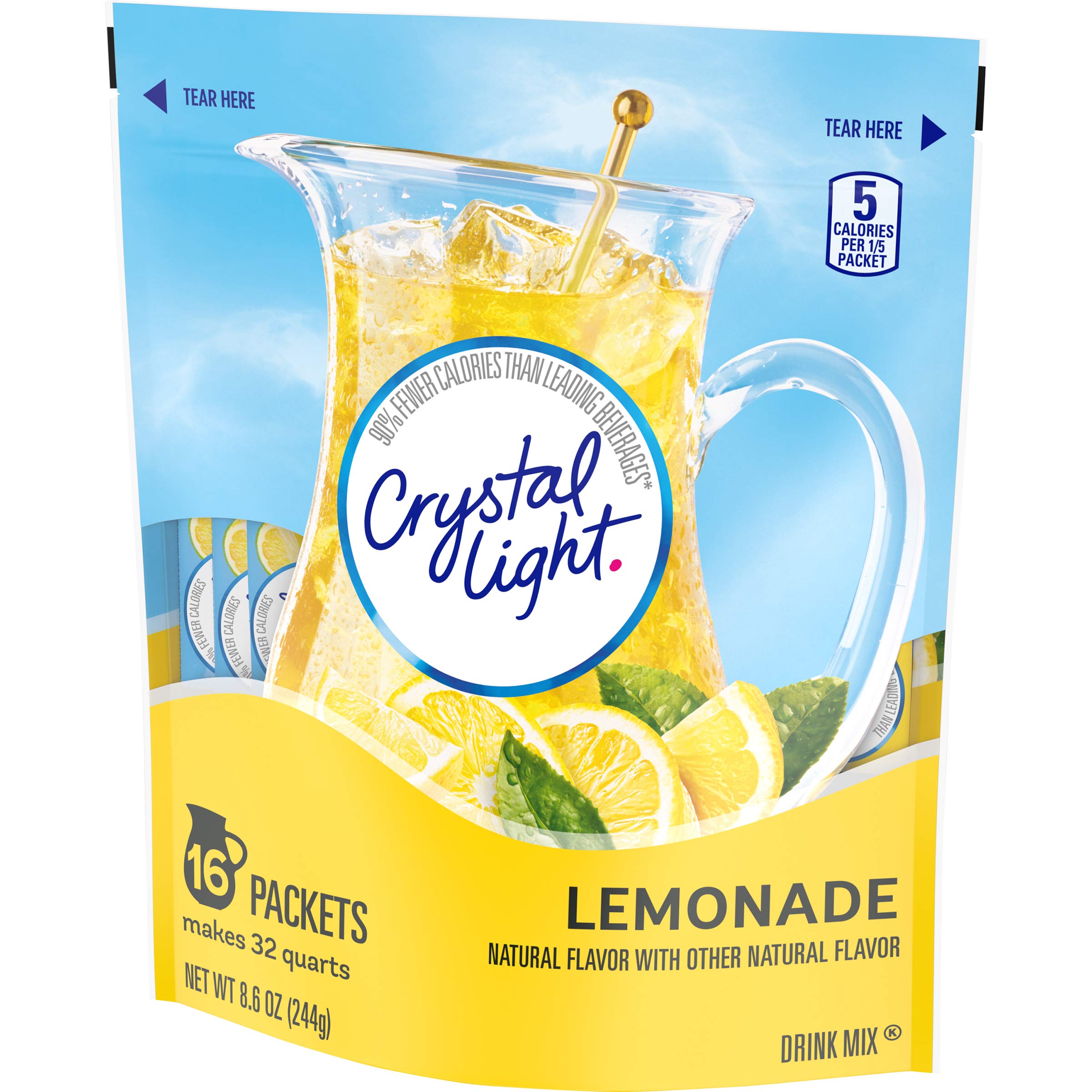 Crystal Light mix with lemon slices creates a refreshing garnish idea