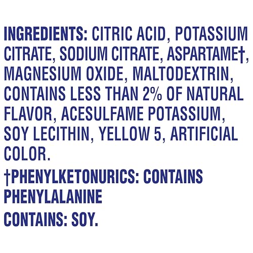 Crystal Light packets close-up showing natural lemonade flavor and sugar-free formulation.