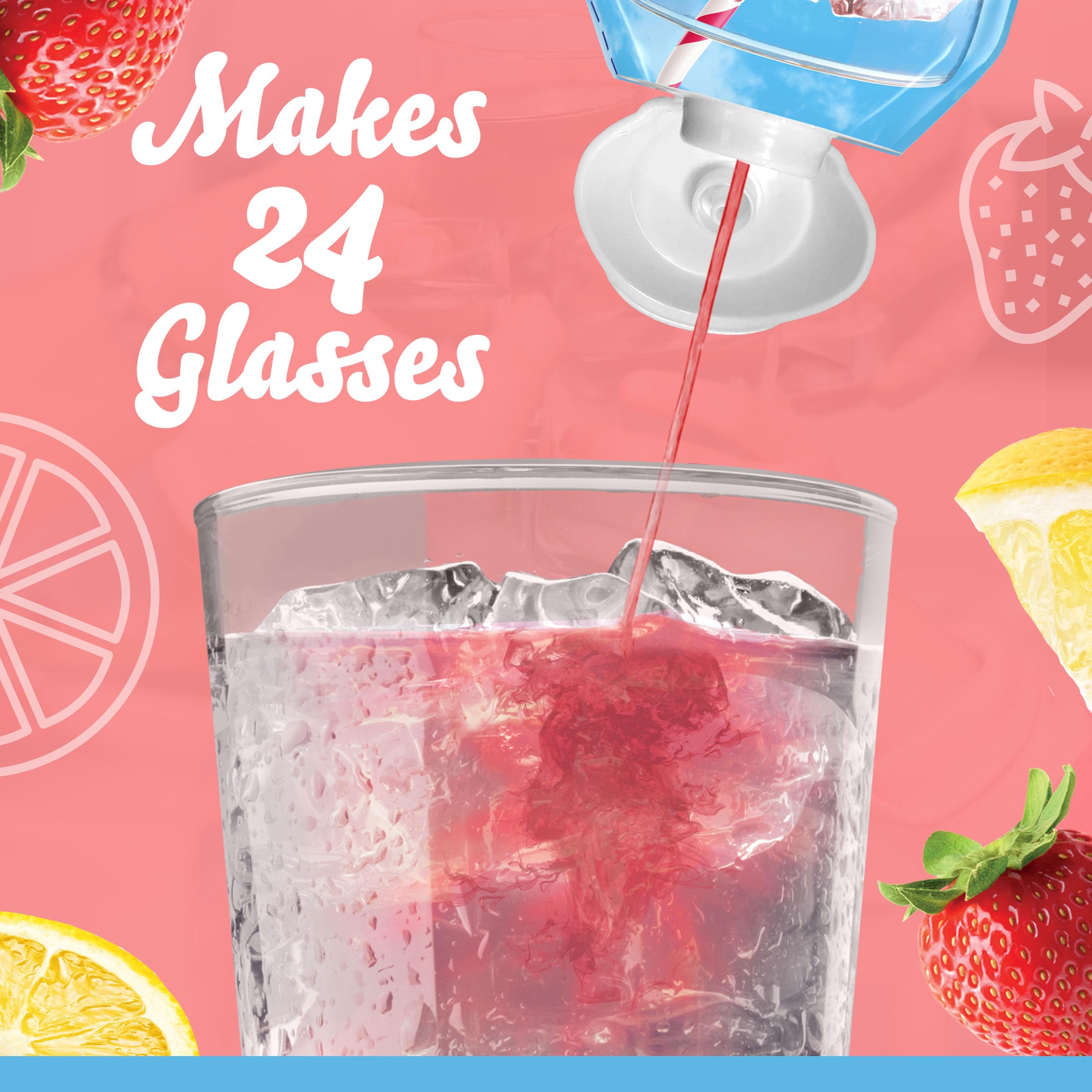 Crystal Light Liquid Strawberry Lemonade label showing natural flavor