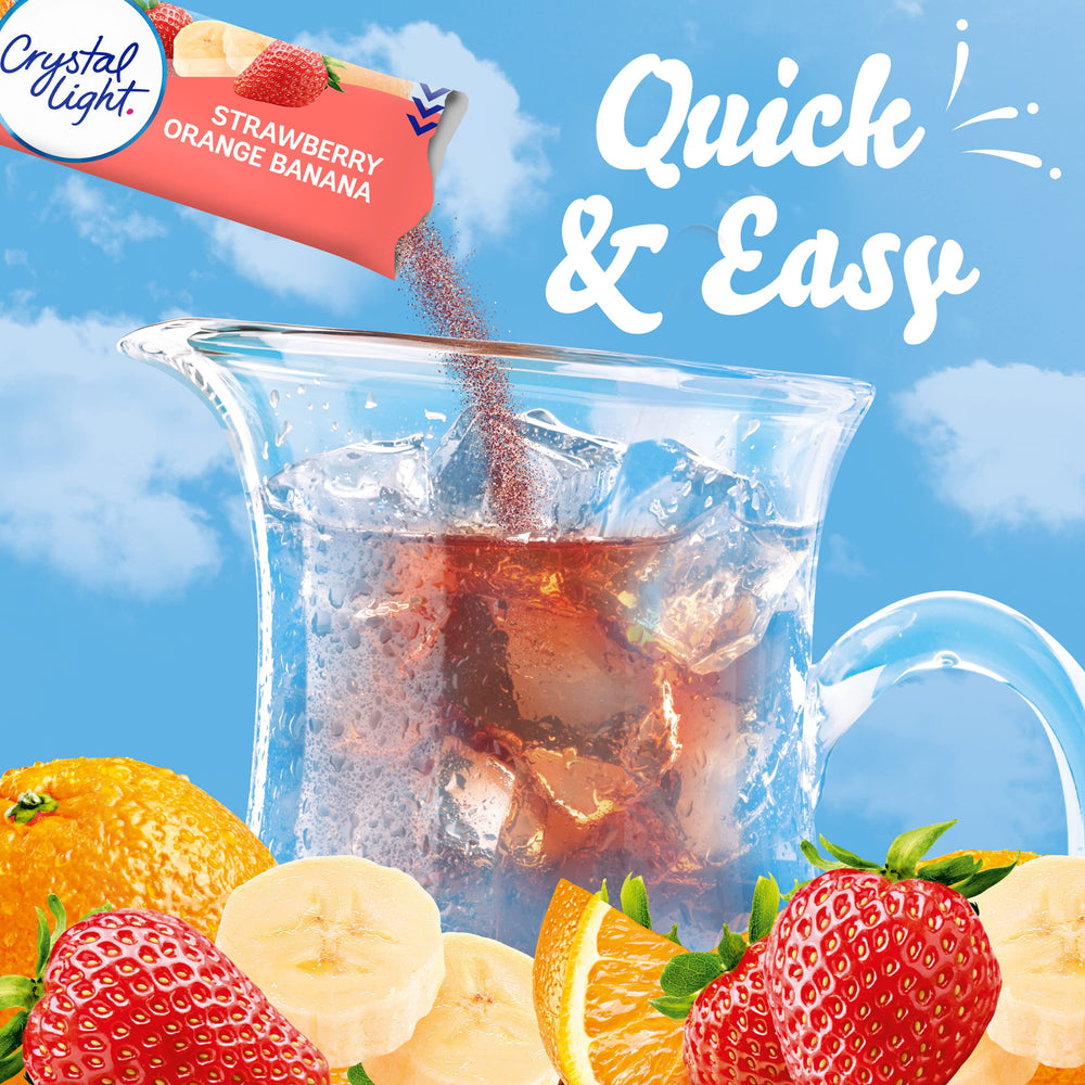 Crystal Light being mixed in water and poured into a glass.