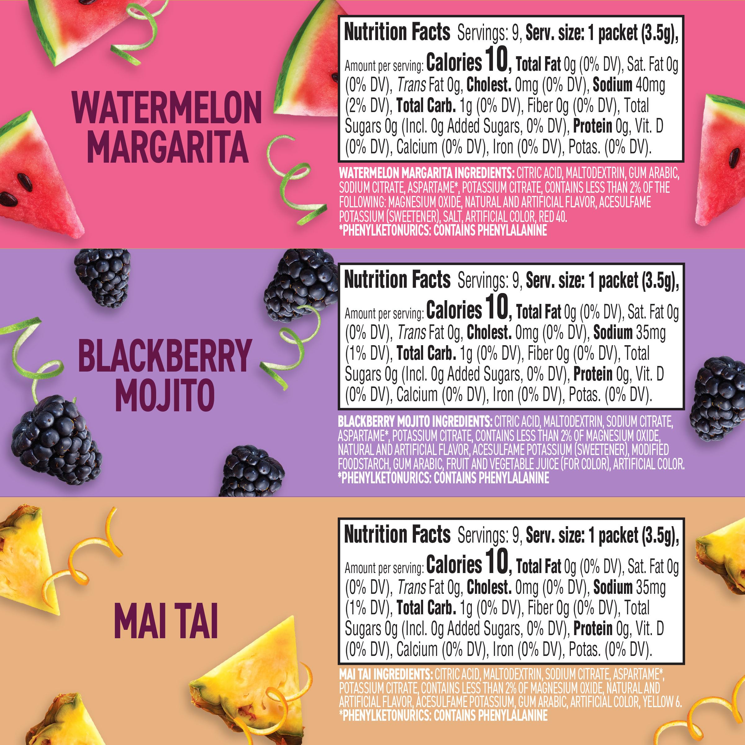 Watermelon Margarita packet from Crystal Light Mixology for a light, refreshing mocktail