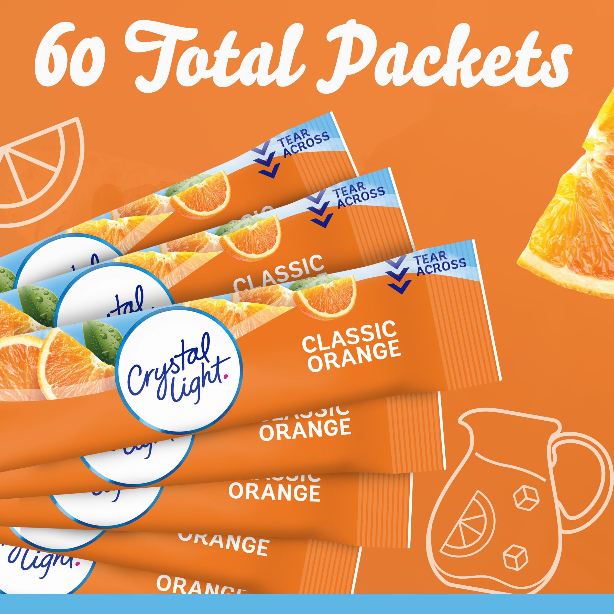 Close-up of Crystal Light natural flavors label on orange powder.