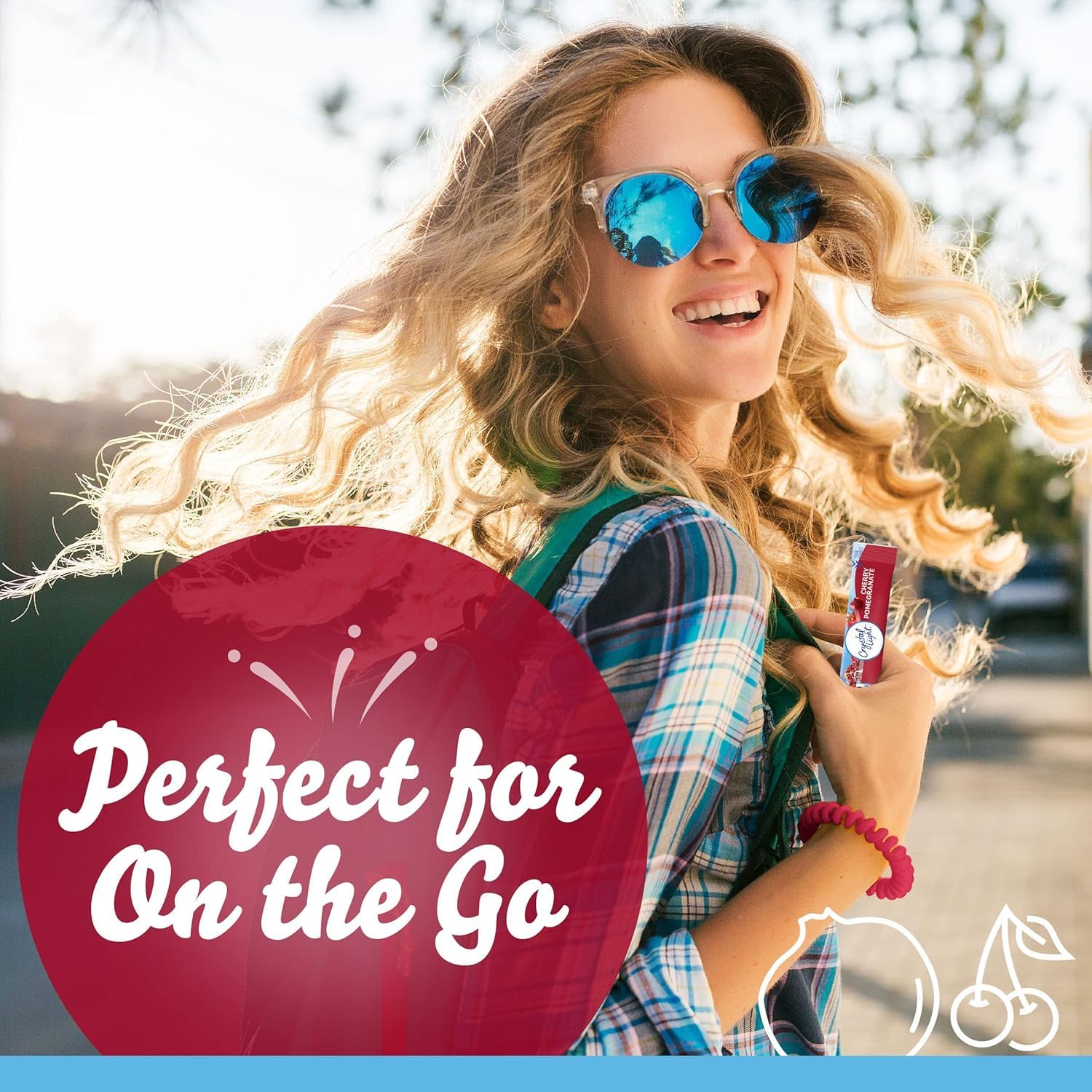 Crystal Light On The Go fits in bag or desk for quick flavor anytime.