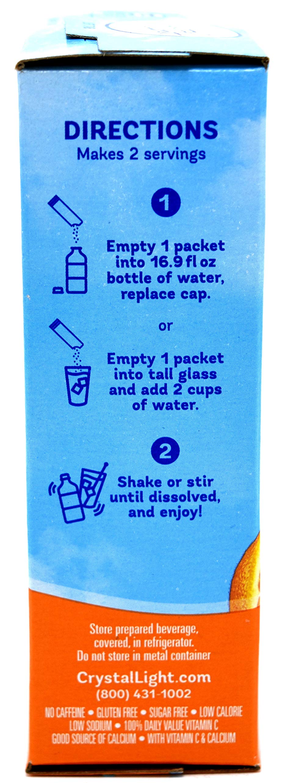 Crystal Light On The Go Orange pour into water for quick hydration