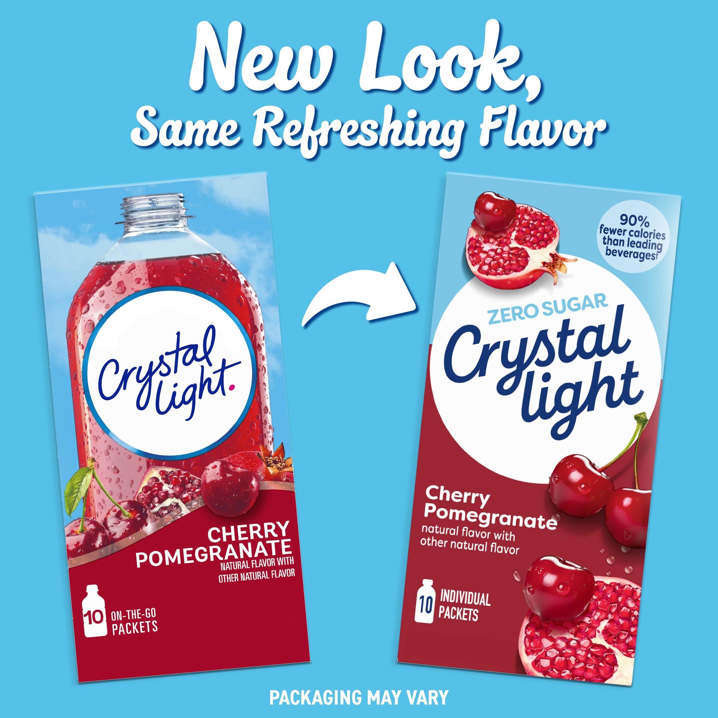 Crystal Light being poured into a water bottle for zero sugar hydration