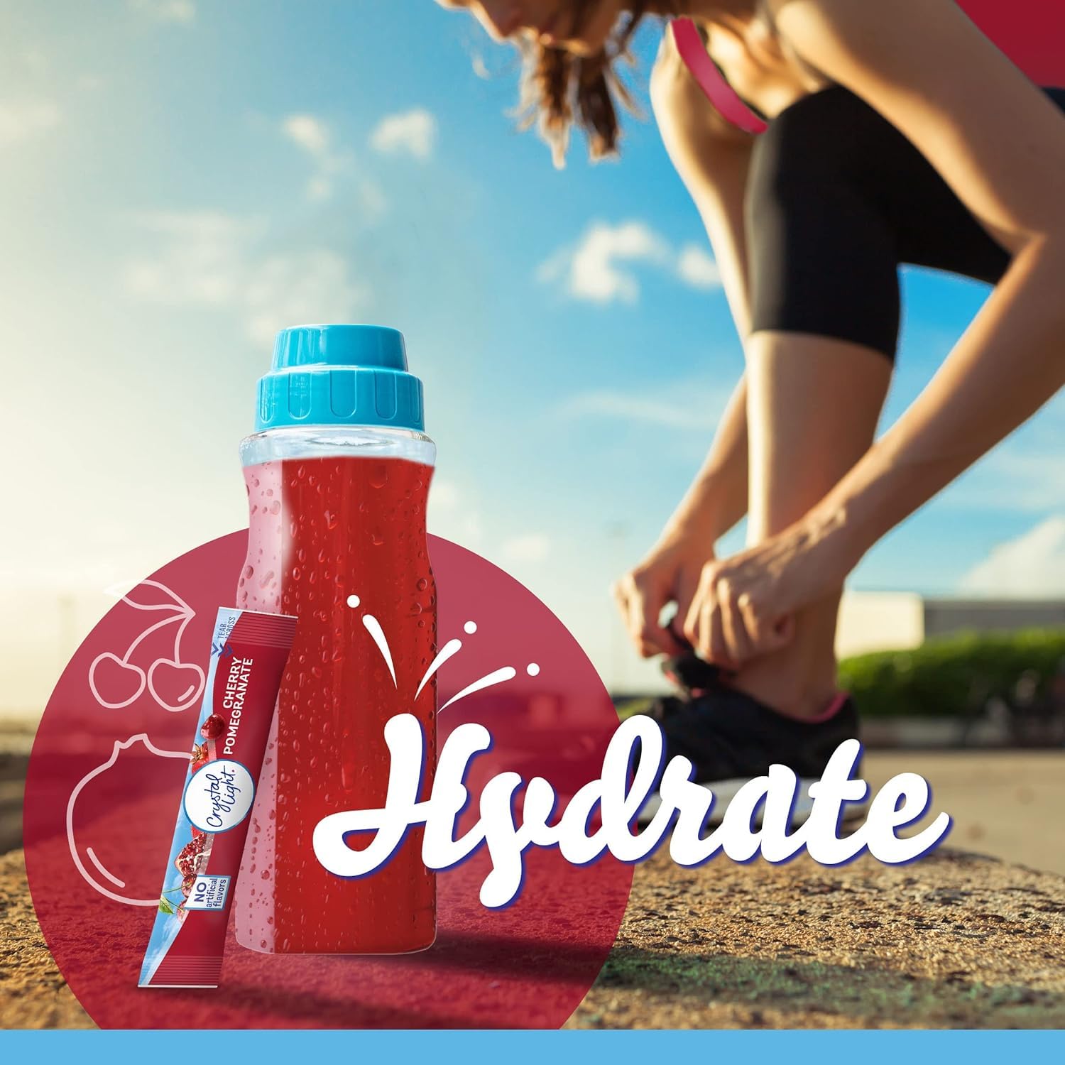 Crystal Light On The Go zero sugar with 10 calories per packet.