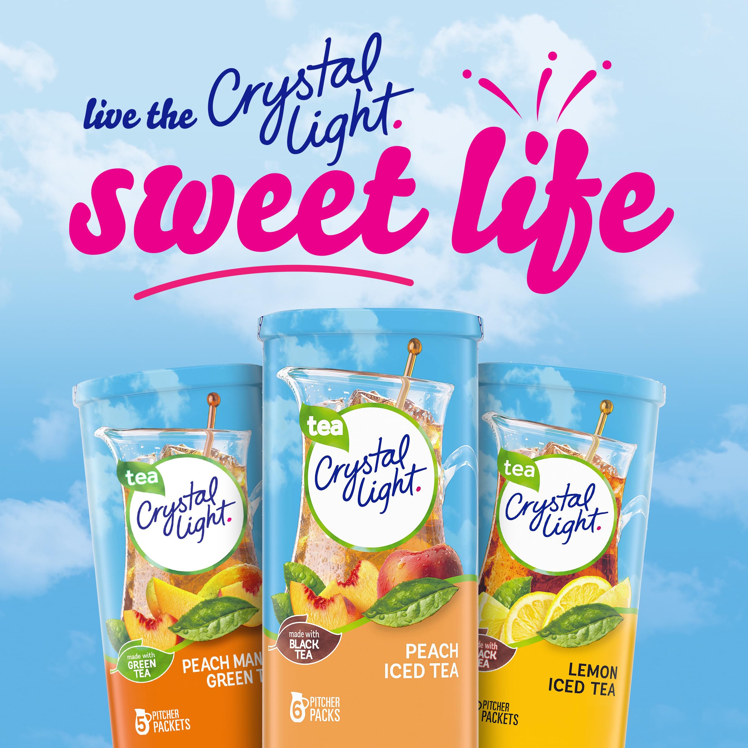 Crystal Light Peach Iced Tea snack-ready setup for gatherings