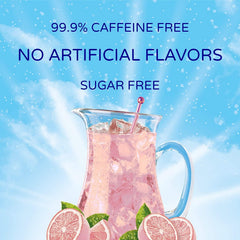 Crystal Light Pink Lemonade pouring into water demonstrates quick mixability