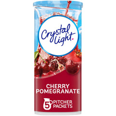 Crystal Light pitcher cherry pomegranate water for low-calorie hydration.