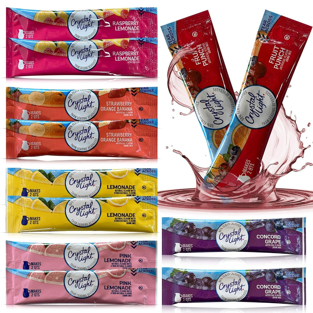 Crystal Light Pitcher Packets Lemonade ready to mix for refreshing hydration.