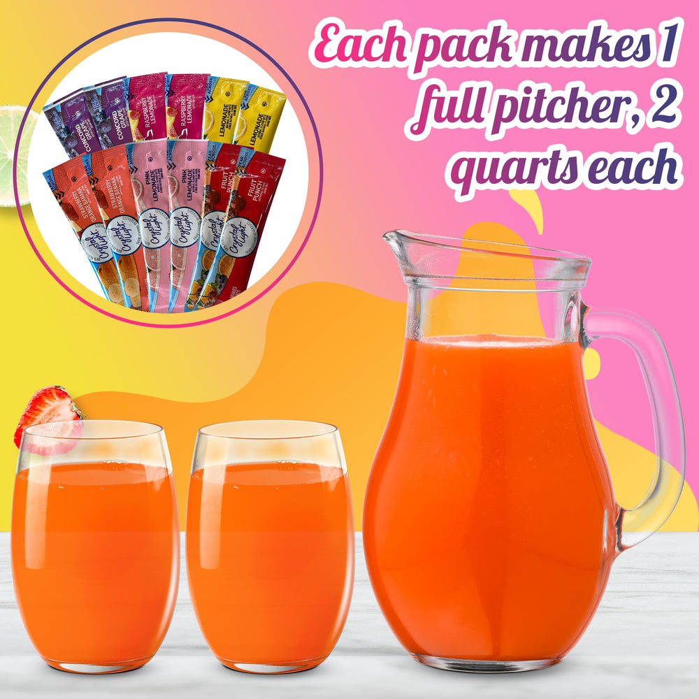 Crystal Light Pitcher Packets On-The-Go provide portable hydration and flavor.