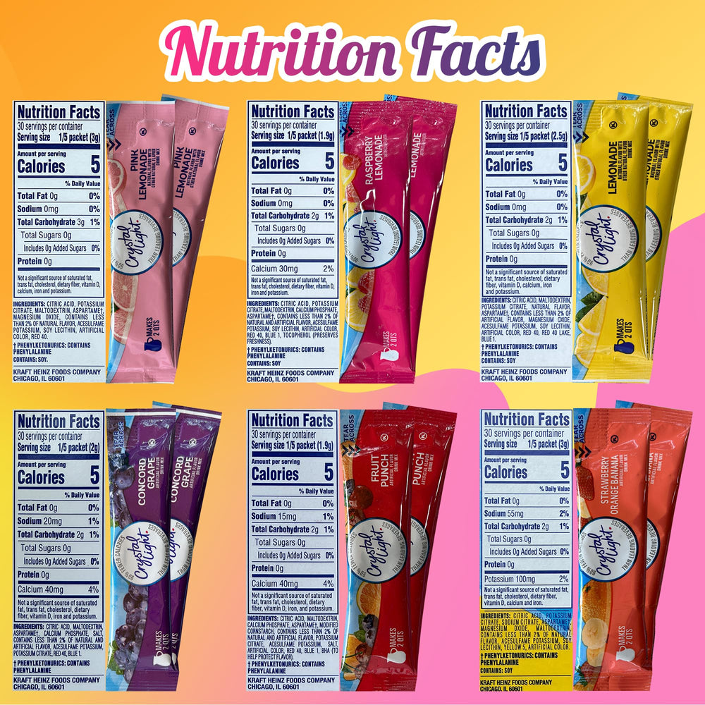 Crystal Light Pitcher Packets Pink Lemonade ready for sugar-free refreshment on the go.