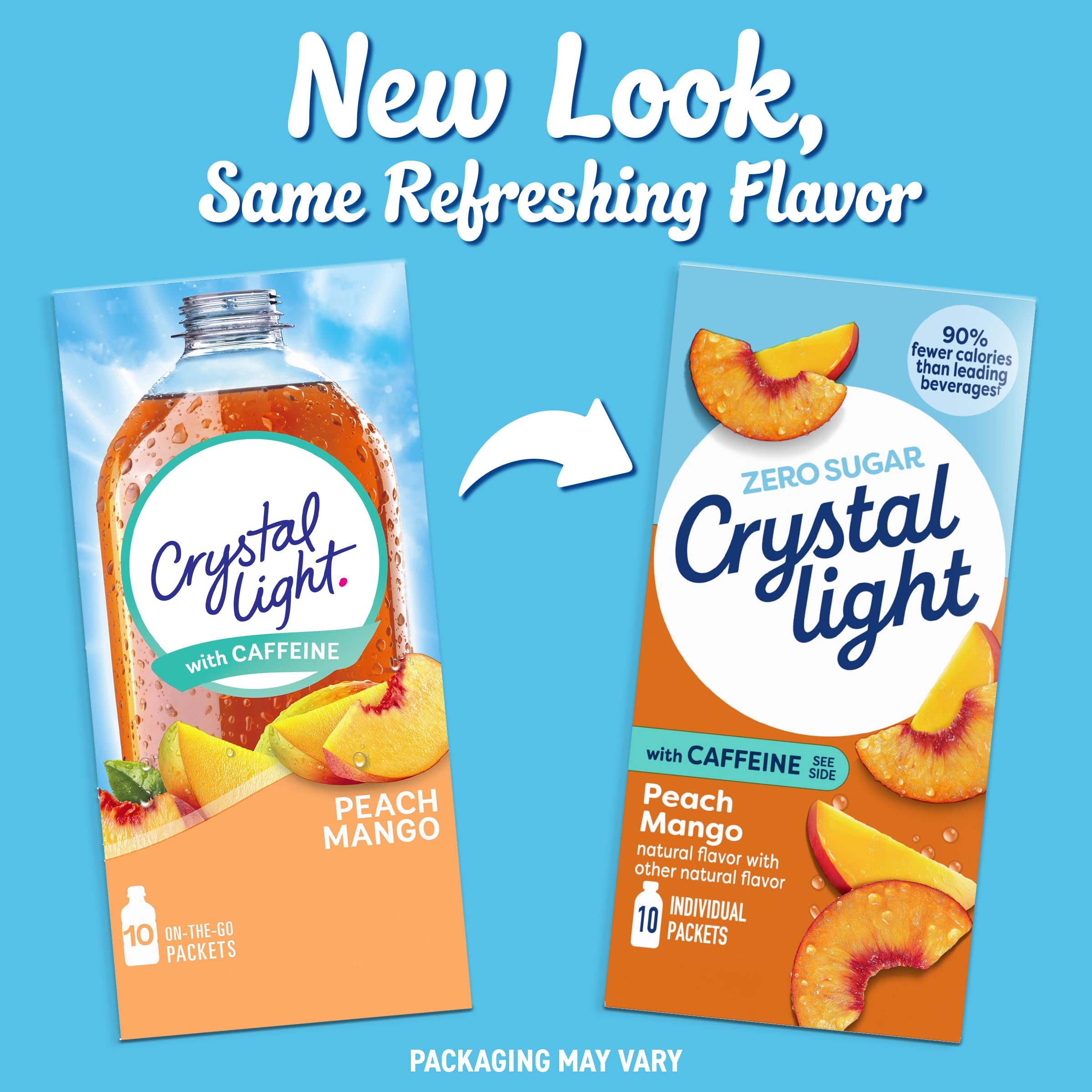 Crystal Light packaging fits easily in a bag or pocket.
