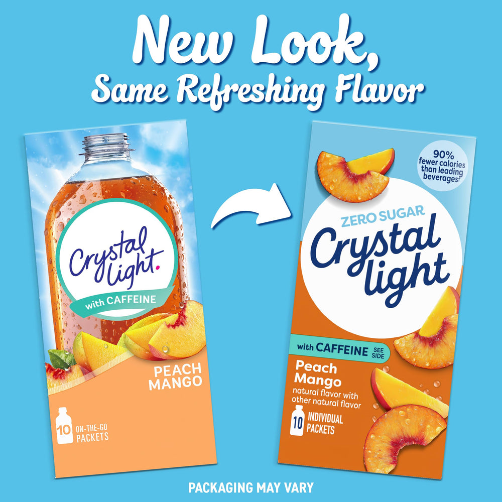 Crystal Light packaging fits easily in a bag or pocket.