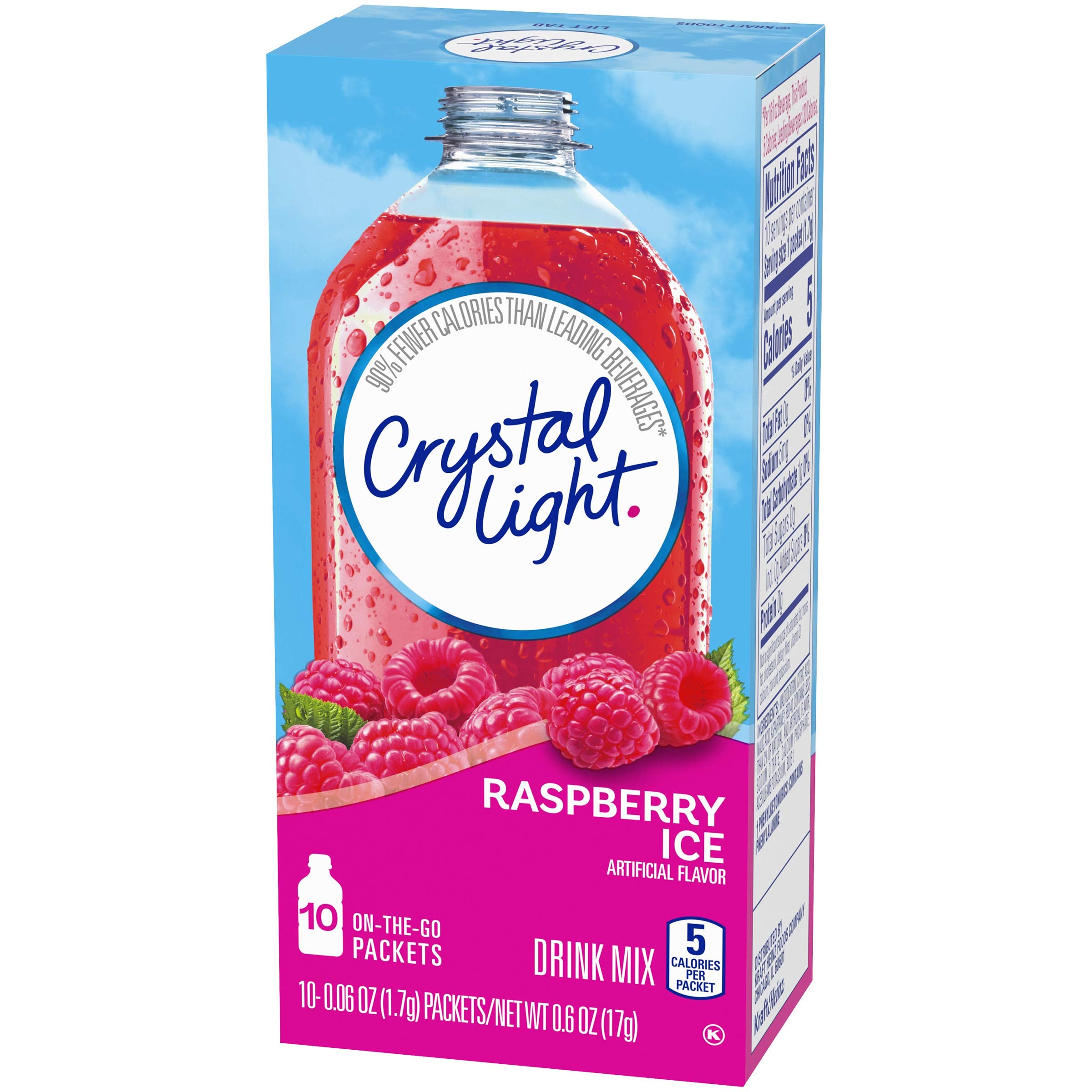 Crystal Light Raspberry Ice summer hydration vibe suggesting tasty zero-sugar option