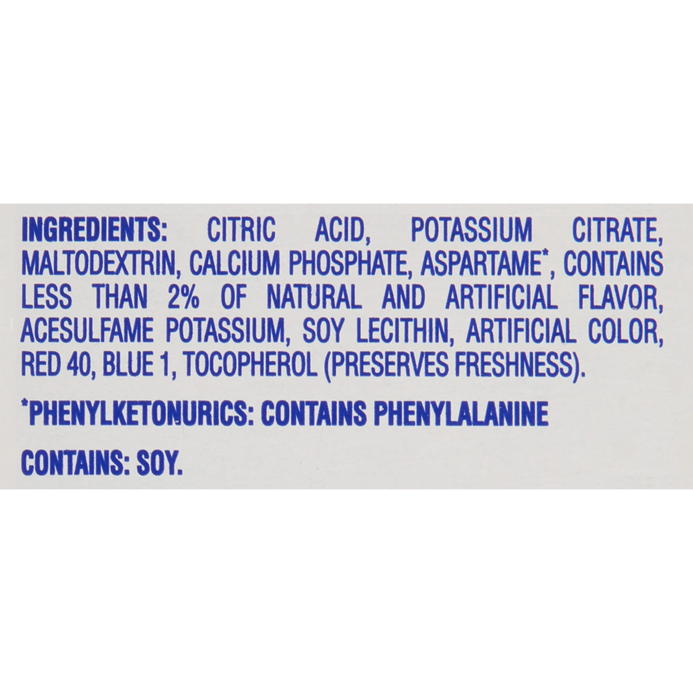 Crystal Light Raspberry Lemonade gluten-free and kosher label highlights dietary options.