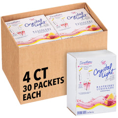 Crystal Light Raspberry Lemonade stick packet for quick, sugar-free refreshment on the go.