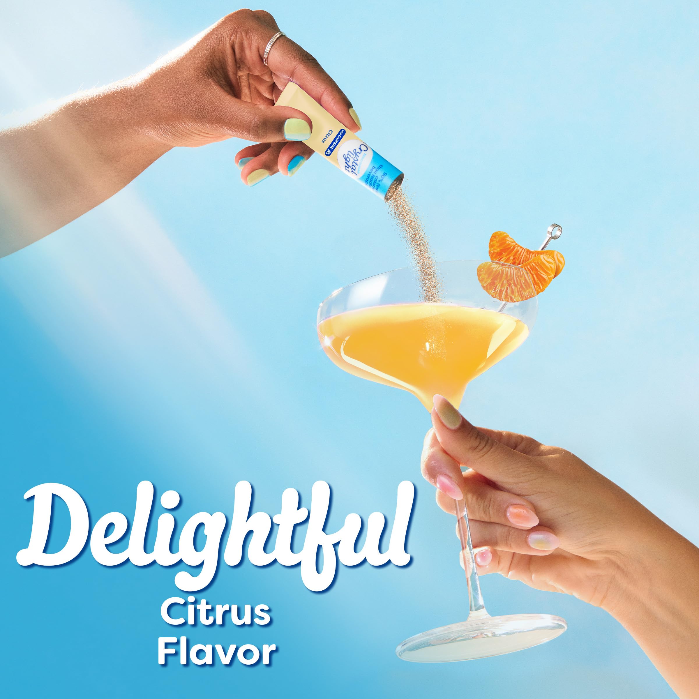 Crystal Light refreshing citrus glass serve with a bright drink