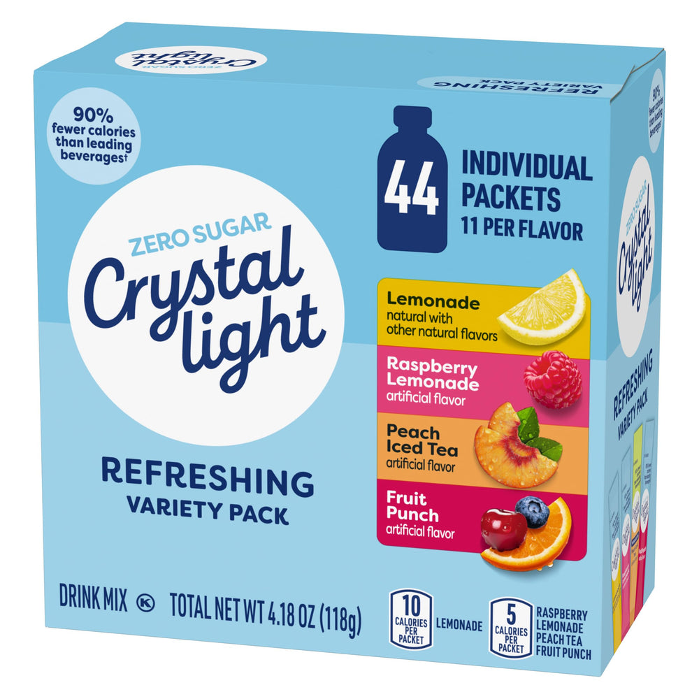 Crystal Light single-serve packets easy to carry.