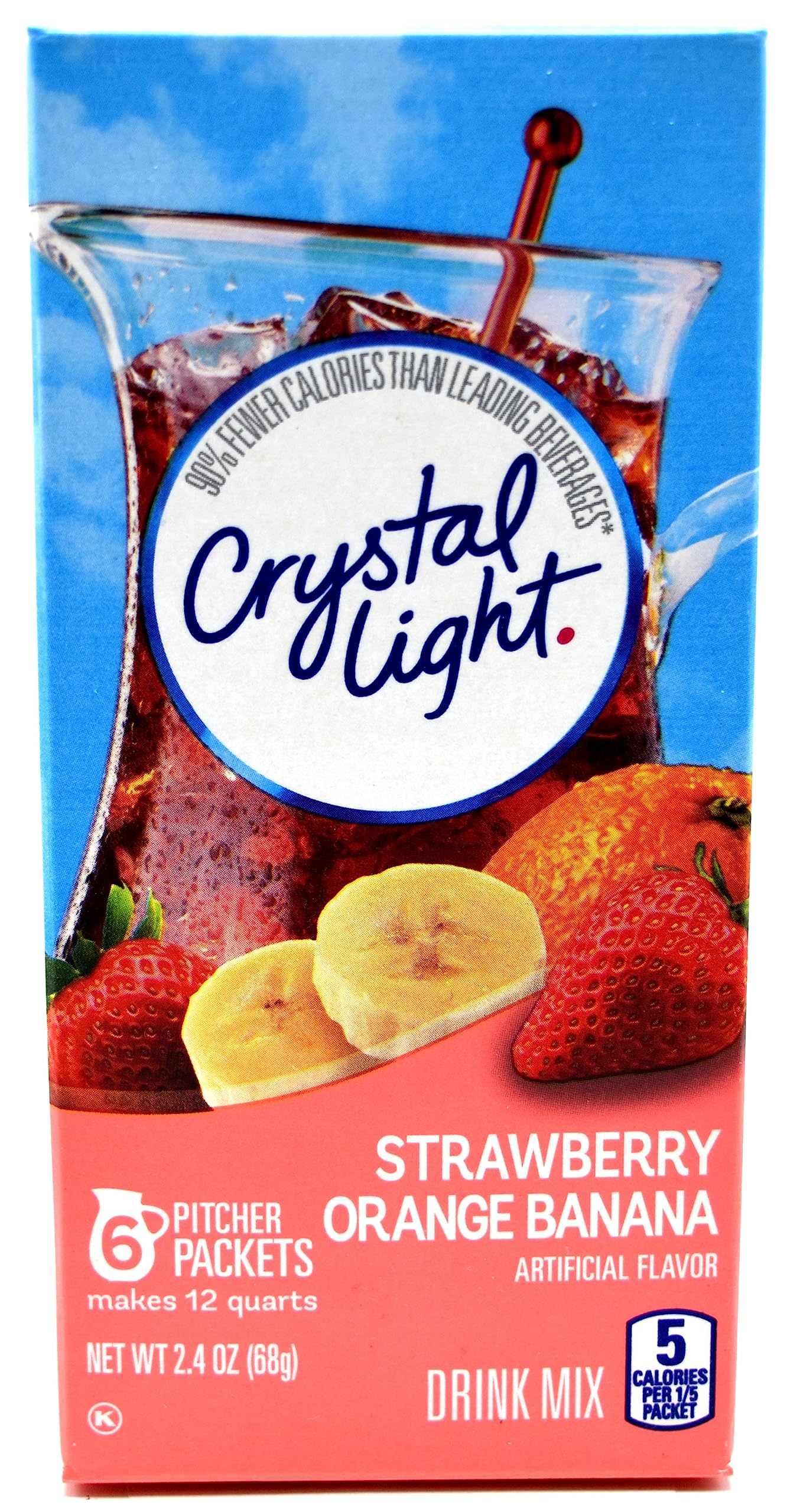 Crystal Light strawberry orange banana packets for easy flavor mix on-the-go hydration