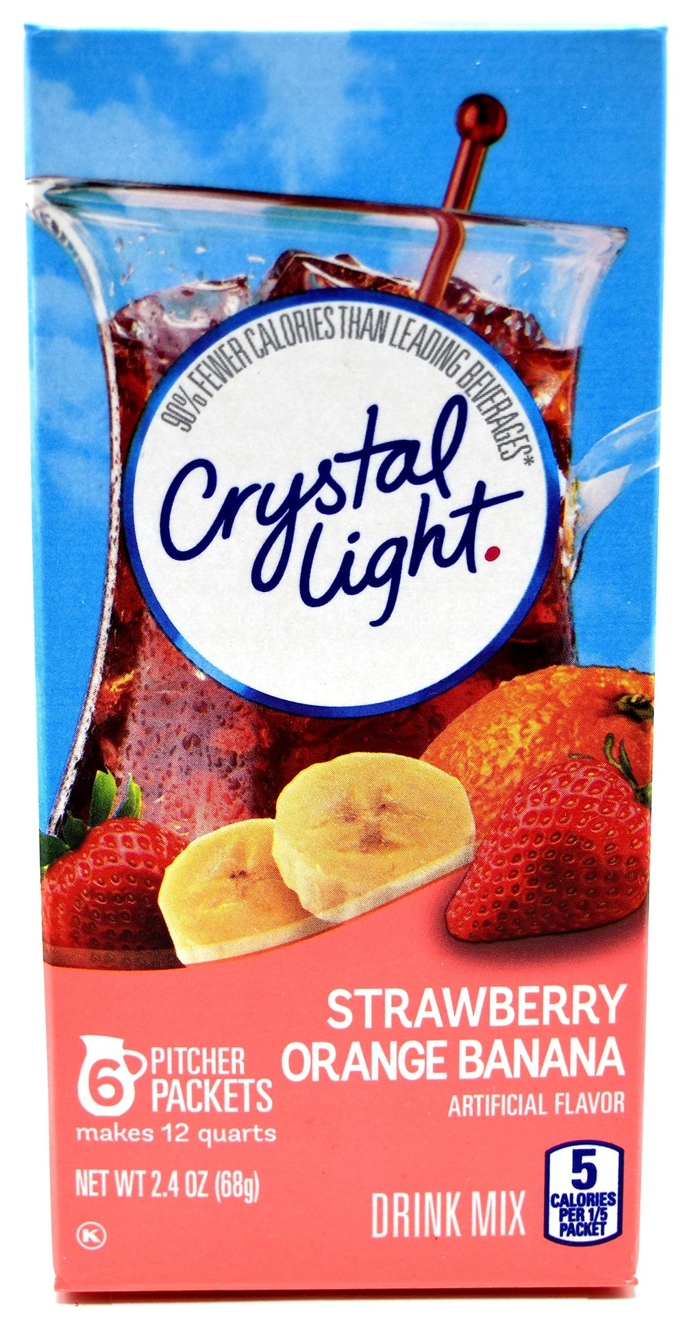 Crystal Light strawberry orange banana packets for easy flavor mix on-the-go hydration