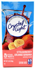 Crystal Light strawberry orange banana packets for easy flavor mix on-the-go hydration