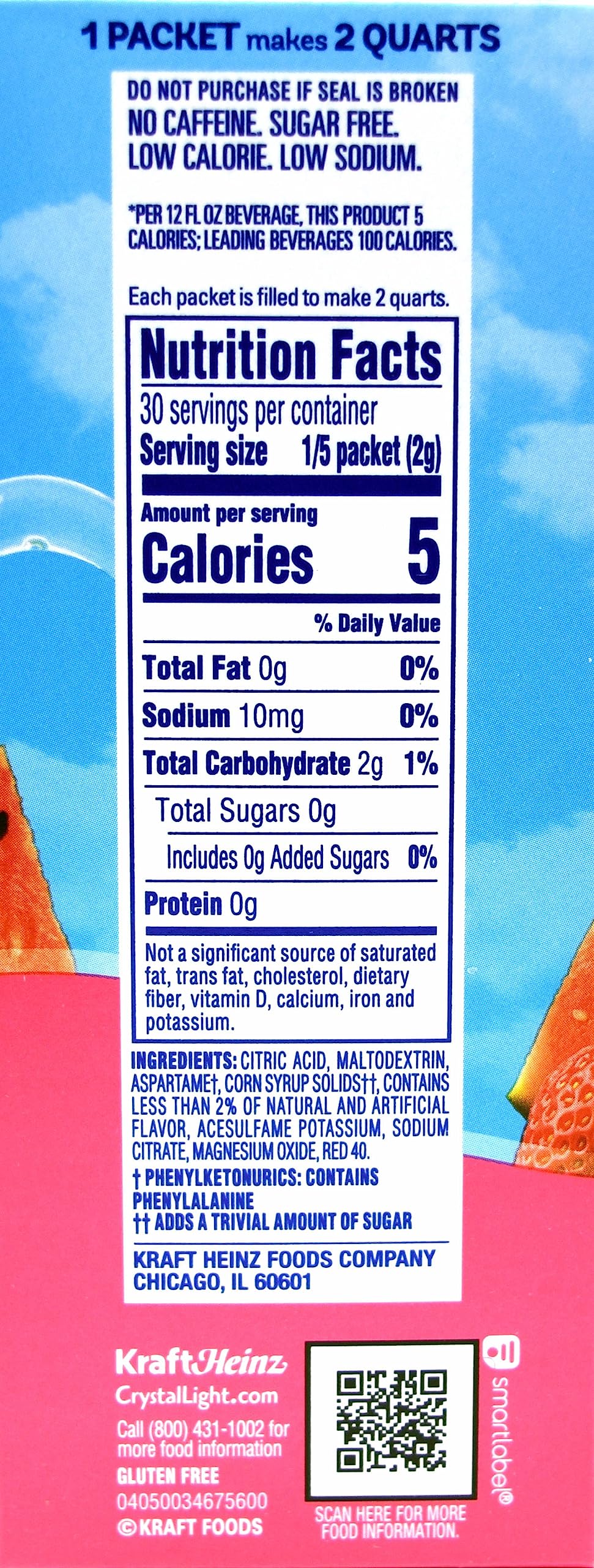 Crystal Light Strawberry Watermelon packets ideal for on-the-go beverages.