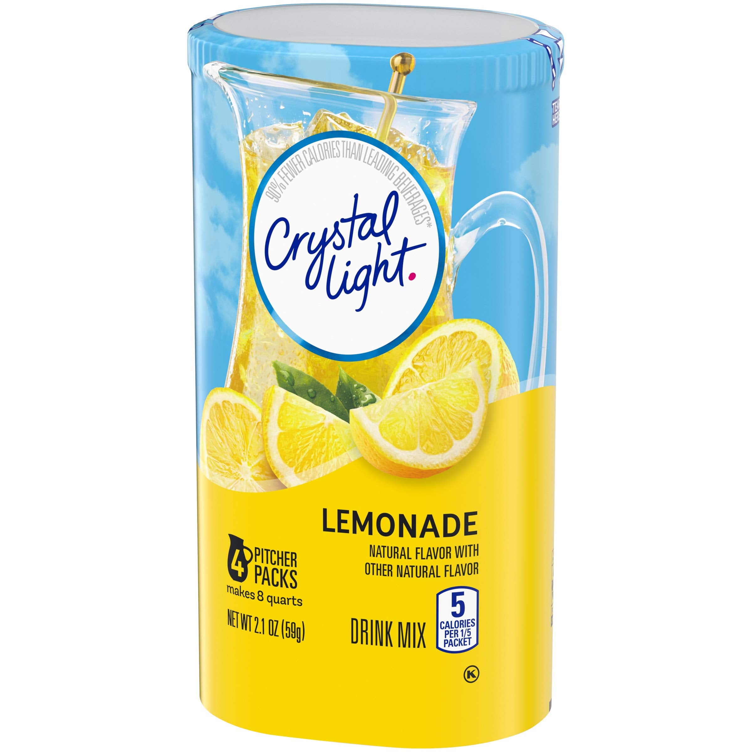 Crystal Light Sugar-Free Lemonade travel packets for on-the-go flavor.