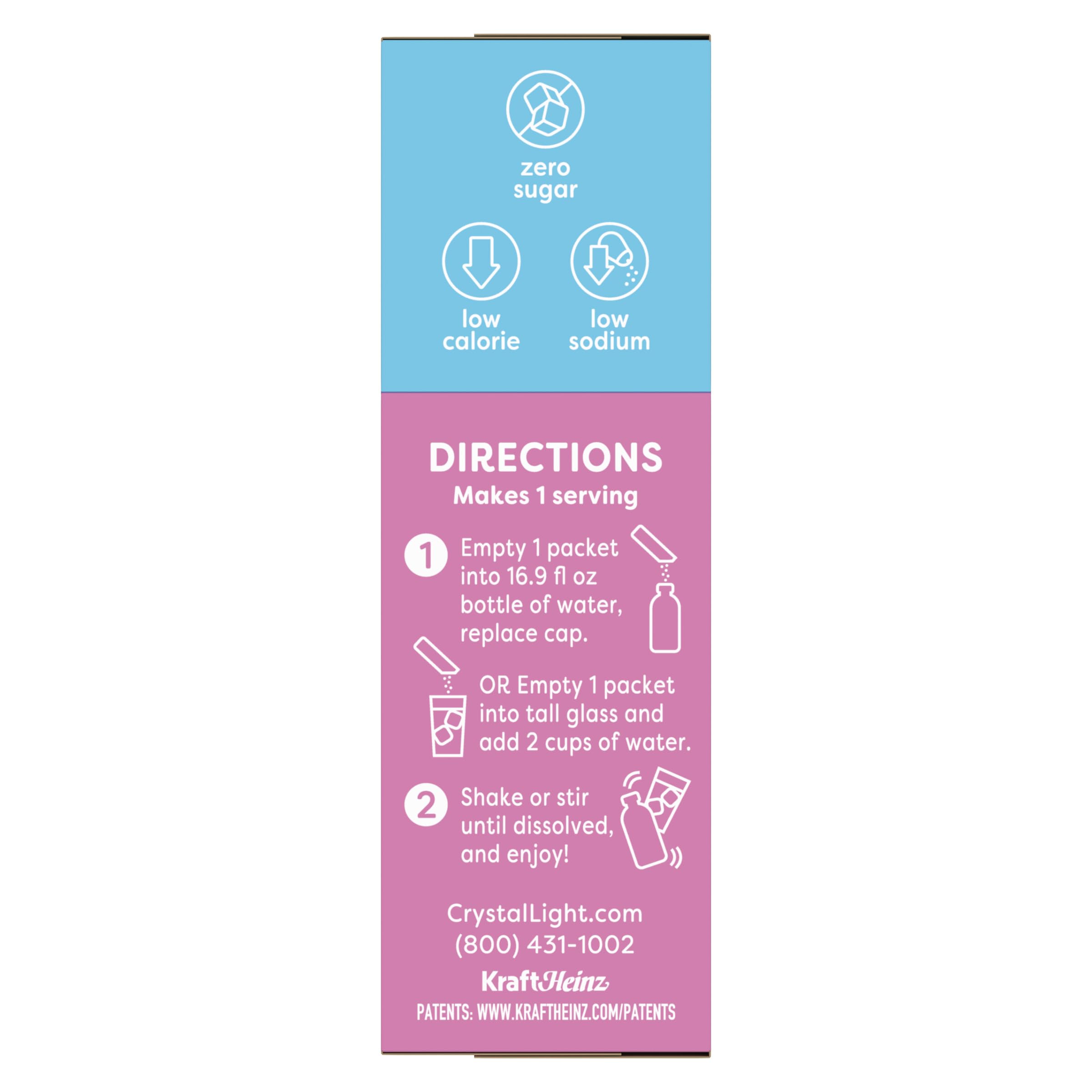 Crystal Light convenient packets fit bags, purses, and desks.