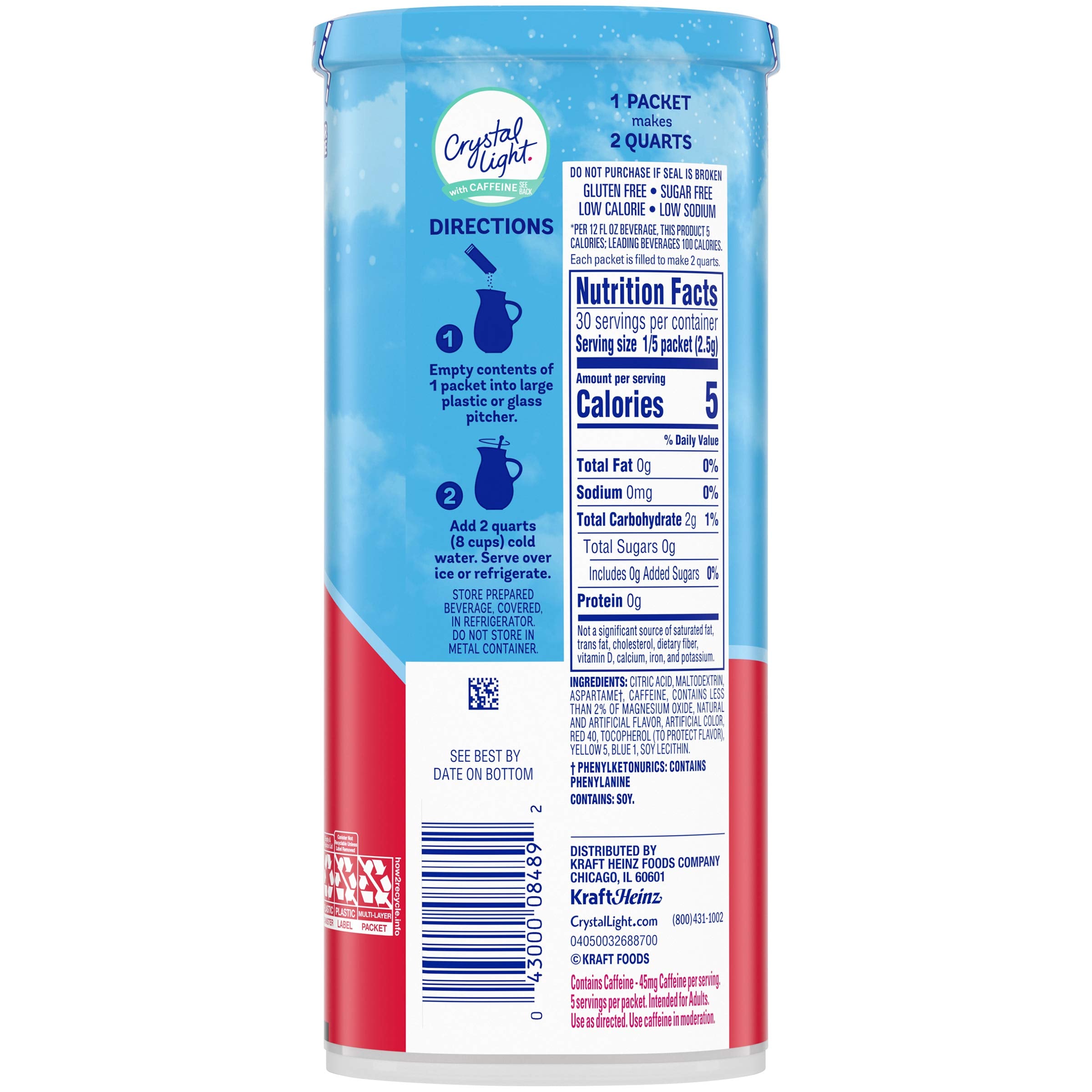 Crystal Light Wild Strawberry packets tucked in a gym bag for workouts