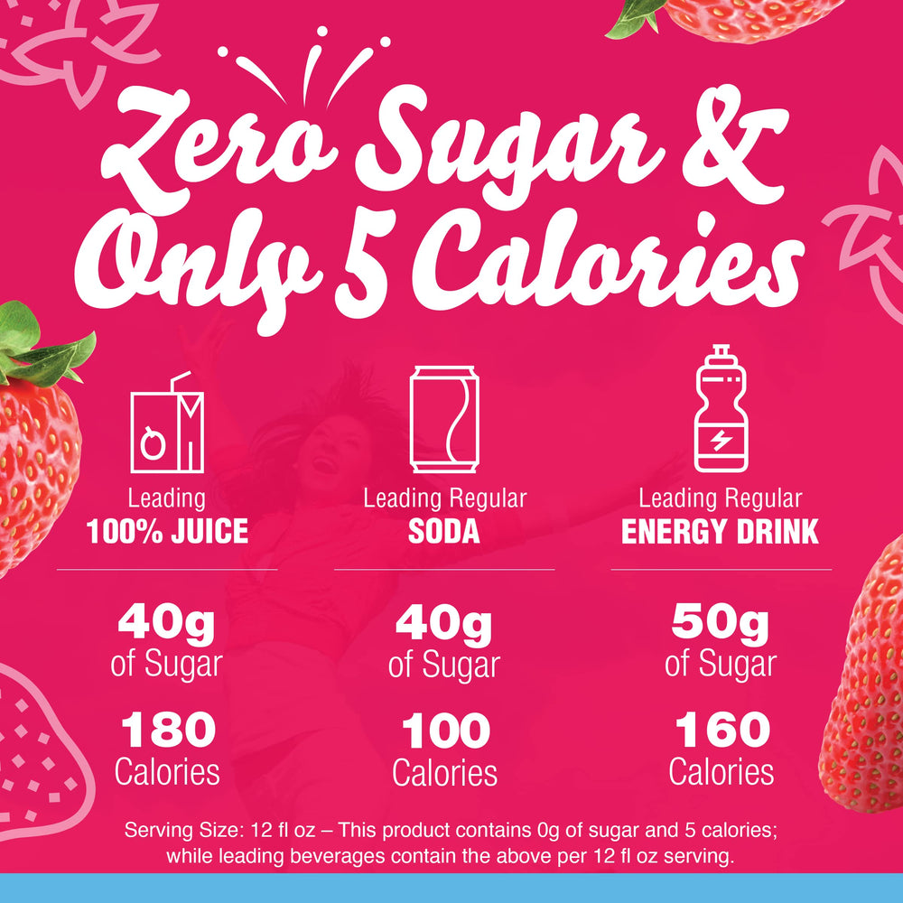 Crystal Light Wild Strawberry on-the-go packets shown with a gym bag for portability.