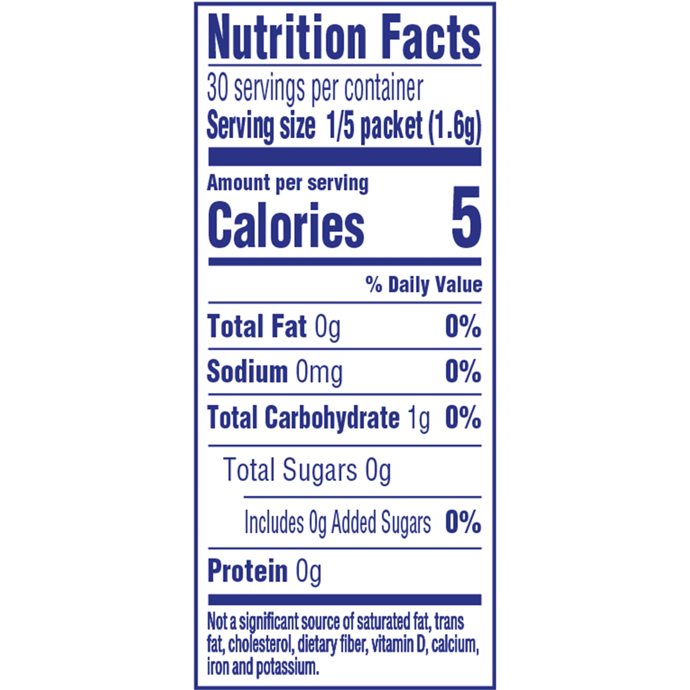 Zero sugar, five calories per serving Crystal Light tea option.