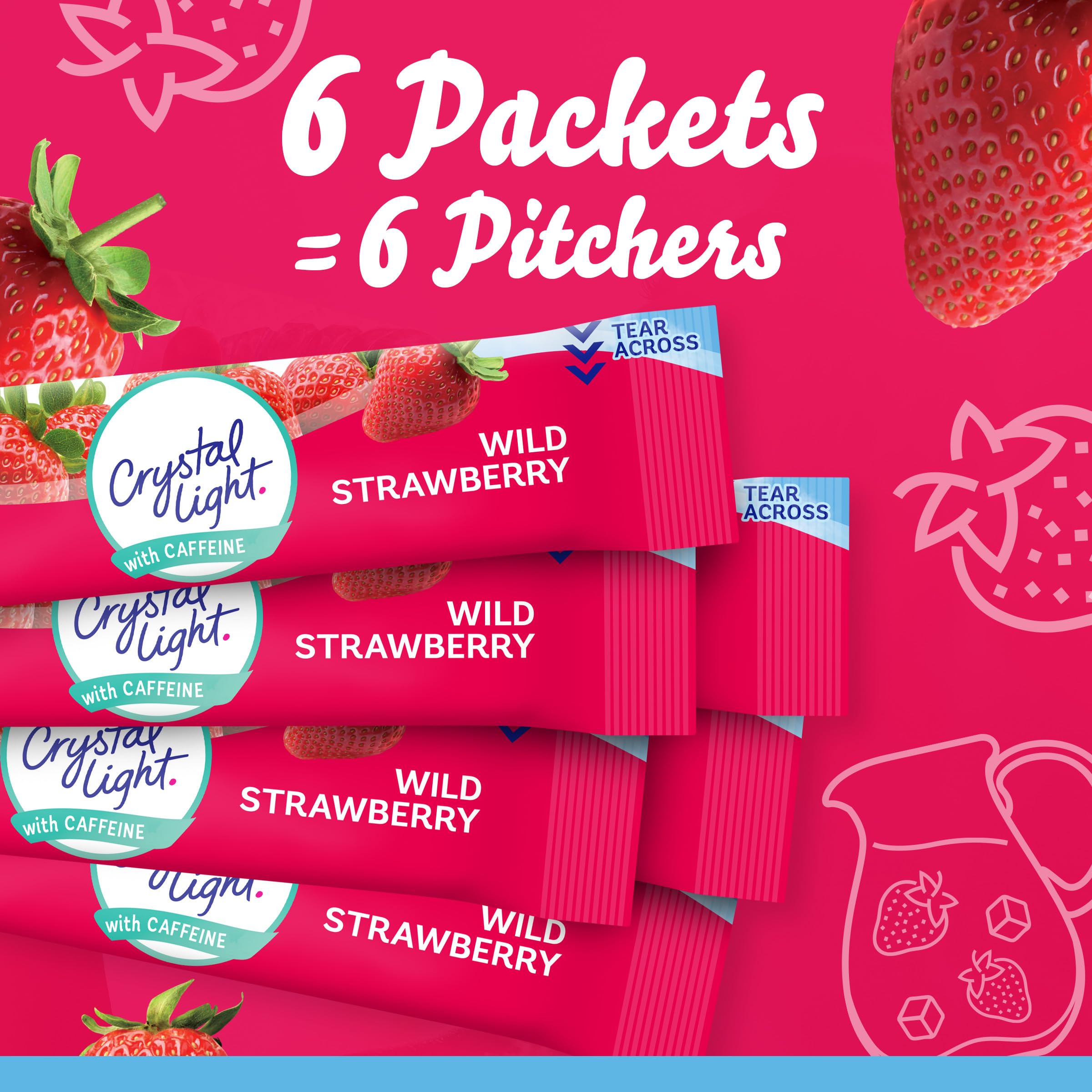 Crystal Light Wild Strawberry with zero sugar and ten calories per packet for a light option.