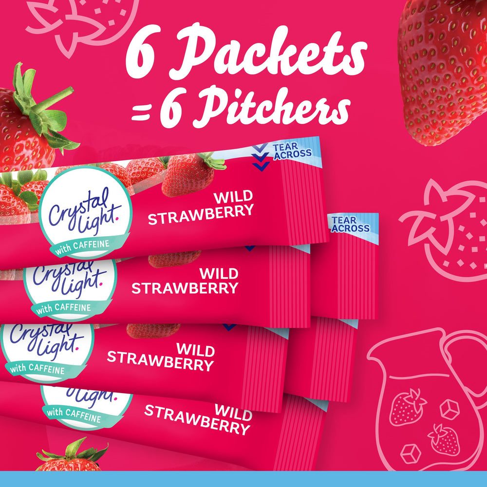 Crystal Light Wild Strawberry with zero sugar and ten calories per packet for a light option.