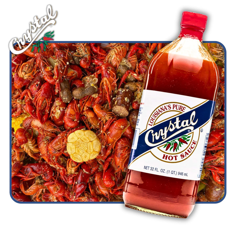 Crystal Louisiana's Pure Hot Sauce ingredients view highlights whole peppers for rich, natural flavor.