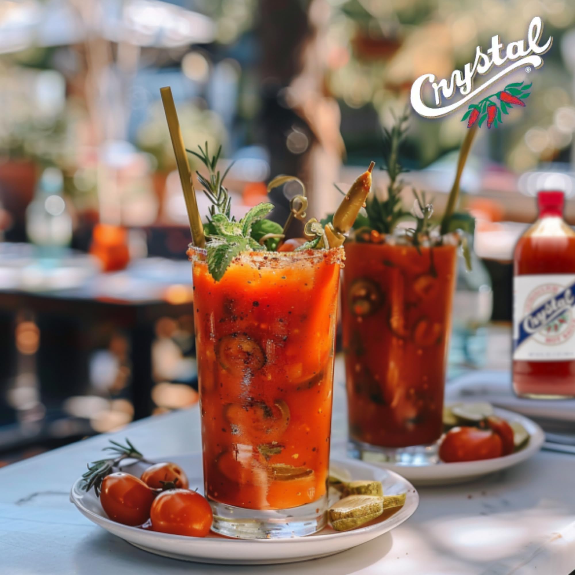 Crystal Louisiana's Pure Hot Sauce pour shot; ideal for gumbo and eggs.