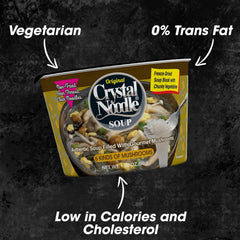 Crystal Noodle Soup packaging shows a six-pack for convenient meals.
