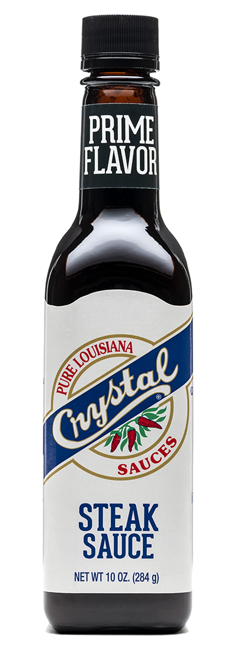 Crystal Louisiana's Steak Sauce bottle showcases bold, zesty flavor for grilling.