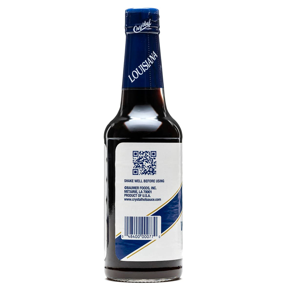 Crystal Worcestershire sauce glass bottle highlights tangy finish for marinades.