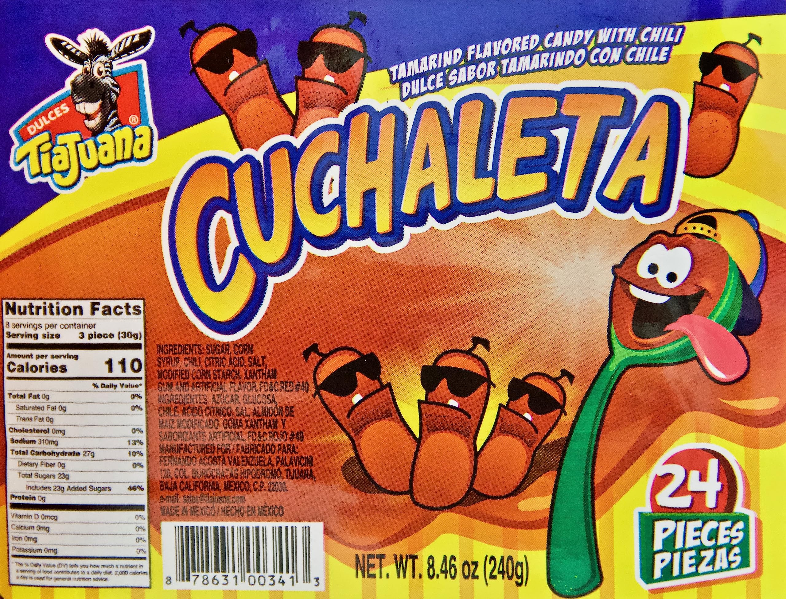 Cuchaleta tamarind spoon candy ingredients reveal natural, additive-free formula.