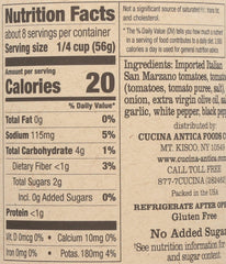 Cucina Antica La Pizza Sauce jar closeup no sugar added