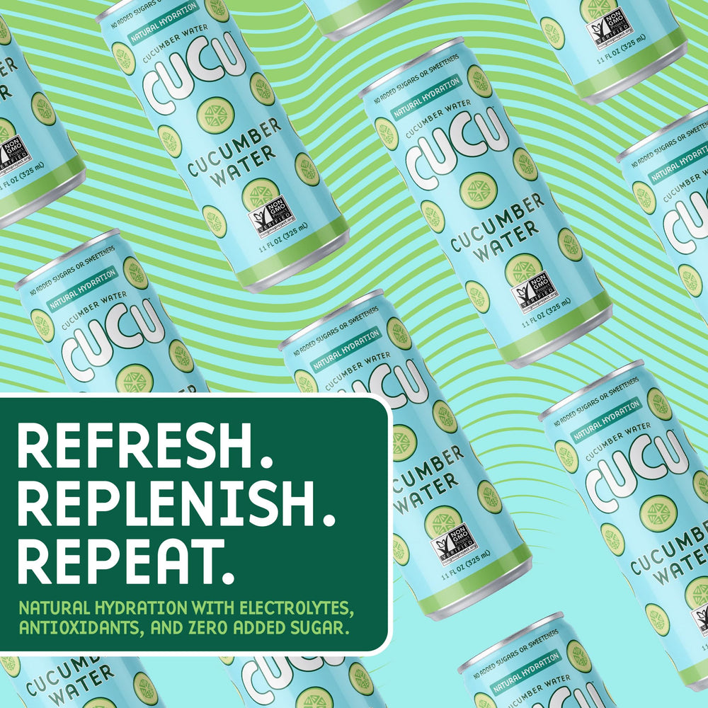 CUCU 12-pack display demonstrates convenient, shareable hydration on the go.