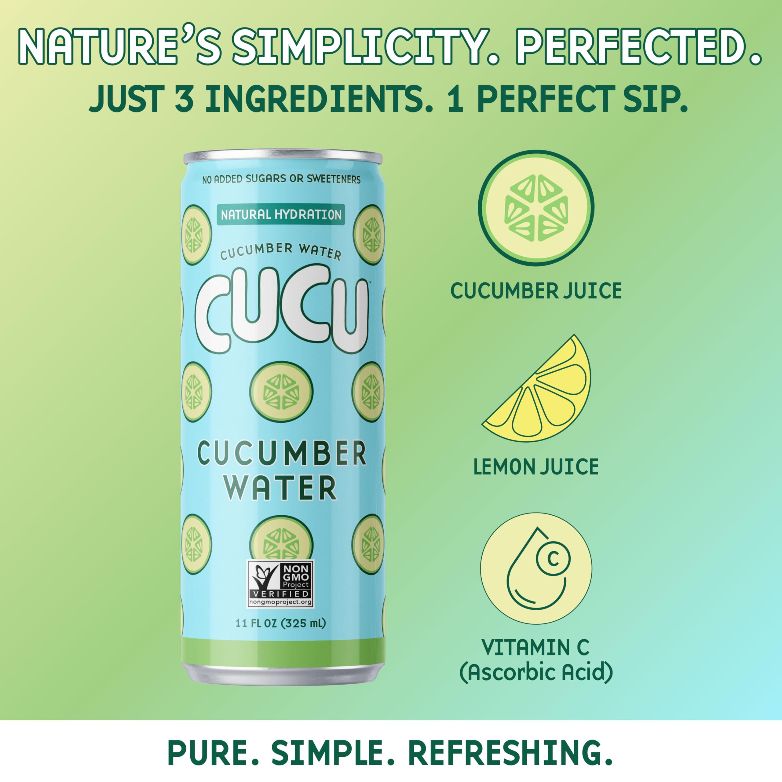 CUCU no sugar added can emphasizes mindful, calorie-conscious hydration.