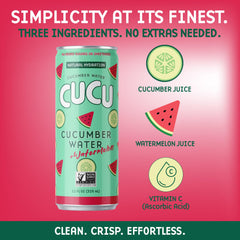 CUCU can close-up emphasizing 50% DV of Vitamin C.
