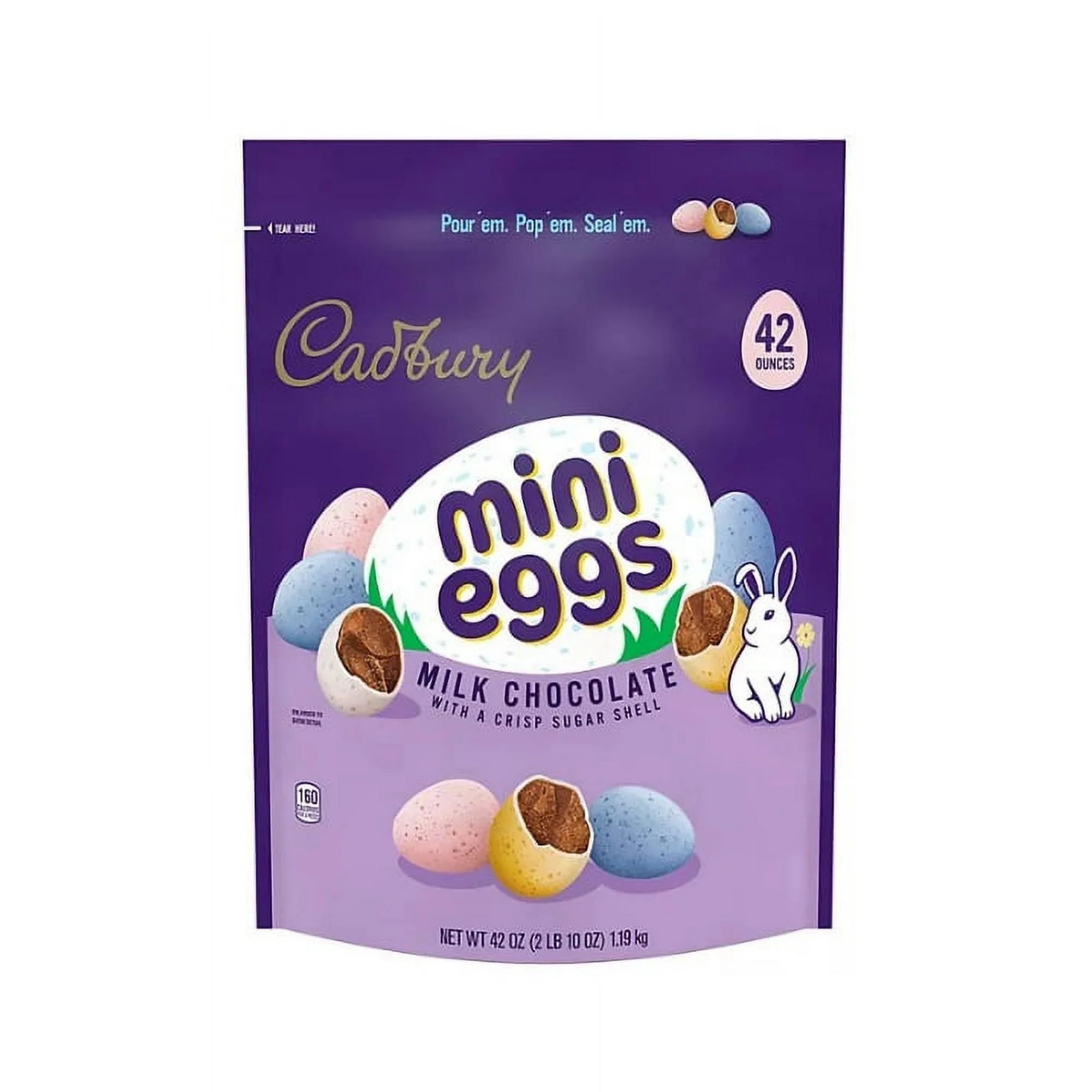 Cudbury Mini Eggs large bag front label showing premium packaging for sharing